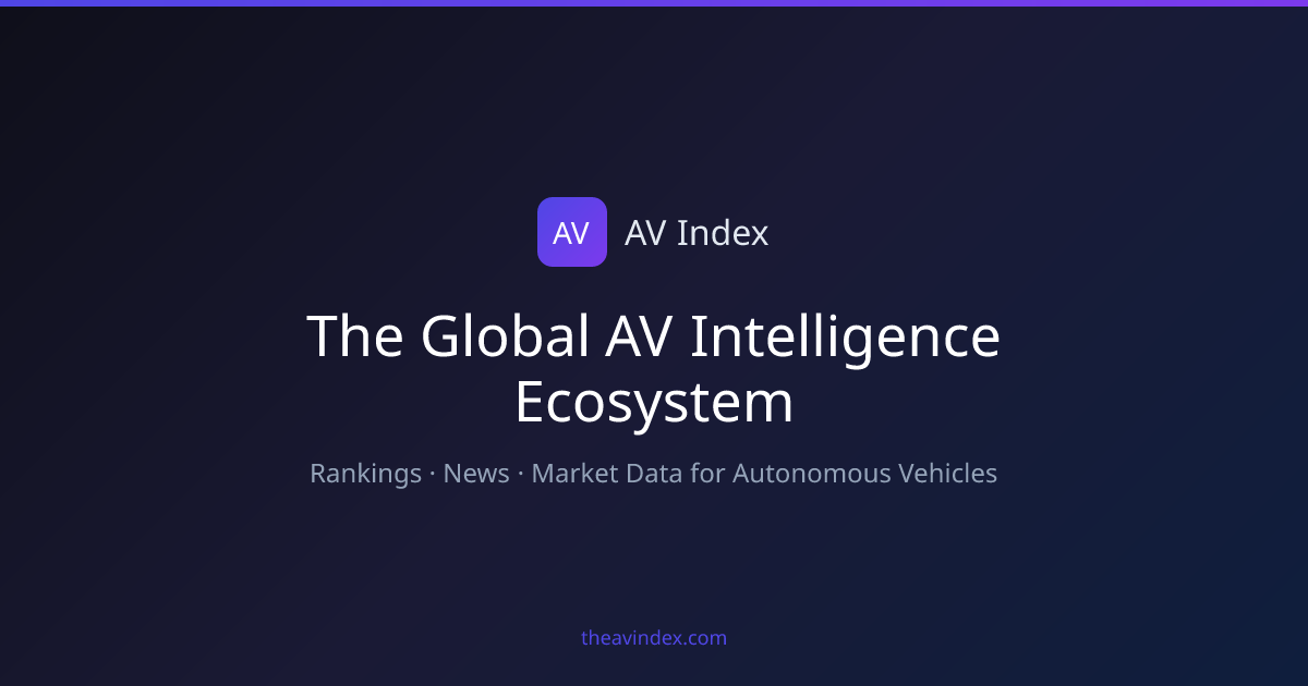AV Index - Autonomous Vehicle Rankings, News & Market Intelligence